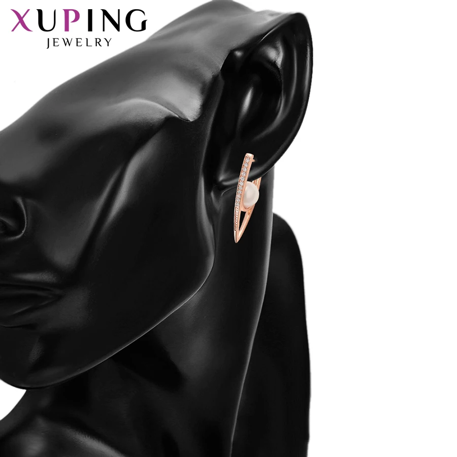 11,11 Xuping новейшие обручи серьги имитация жемчуга популярные ювелирные изделия Европейский стиль модный подарок для женщин S187.1/S187.2-992