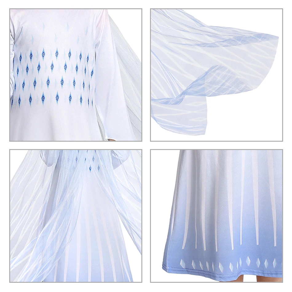 Осенний костюм Снежной Королевы 2 костюма Хэллоуин косплей платье Эльзы для