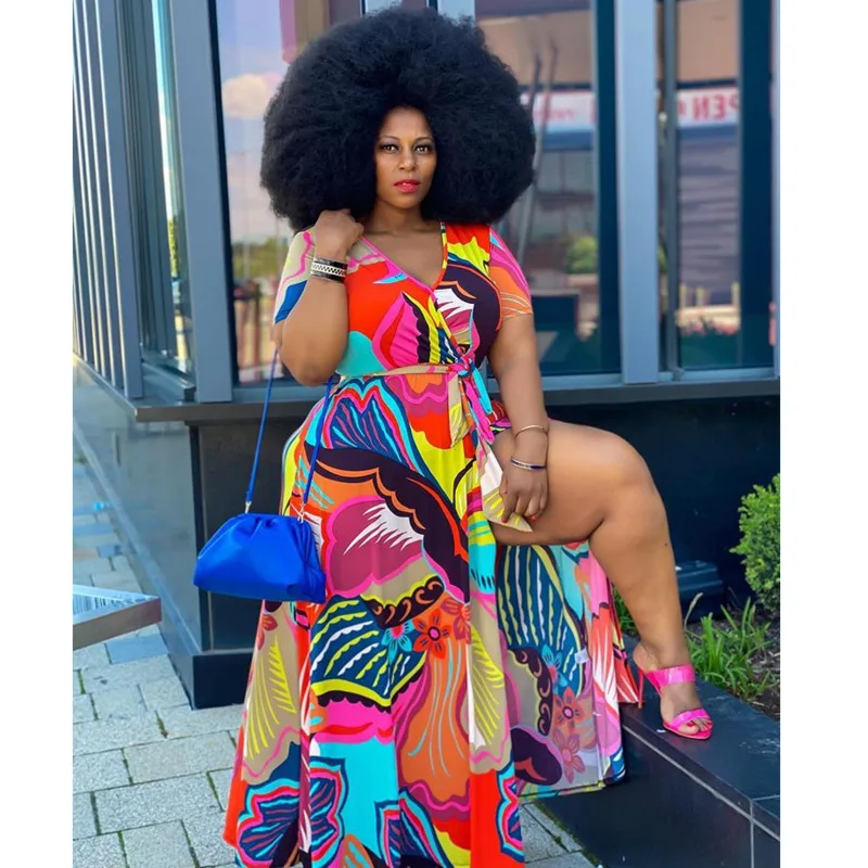 Long Maxi Beach Colorful Printing Dress 