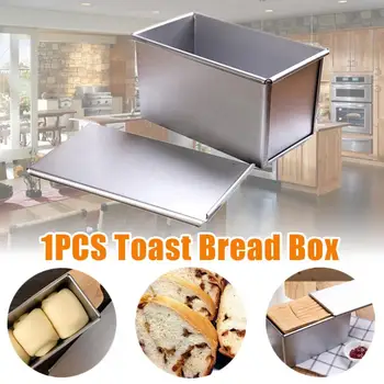 

Toast Bread Box Nonstick Rectangular Aluminum Plate Loaf Bread Cake Pan Tin with Cover Toast Molds DIY Eco-Friendly Kitchen Tool
