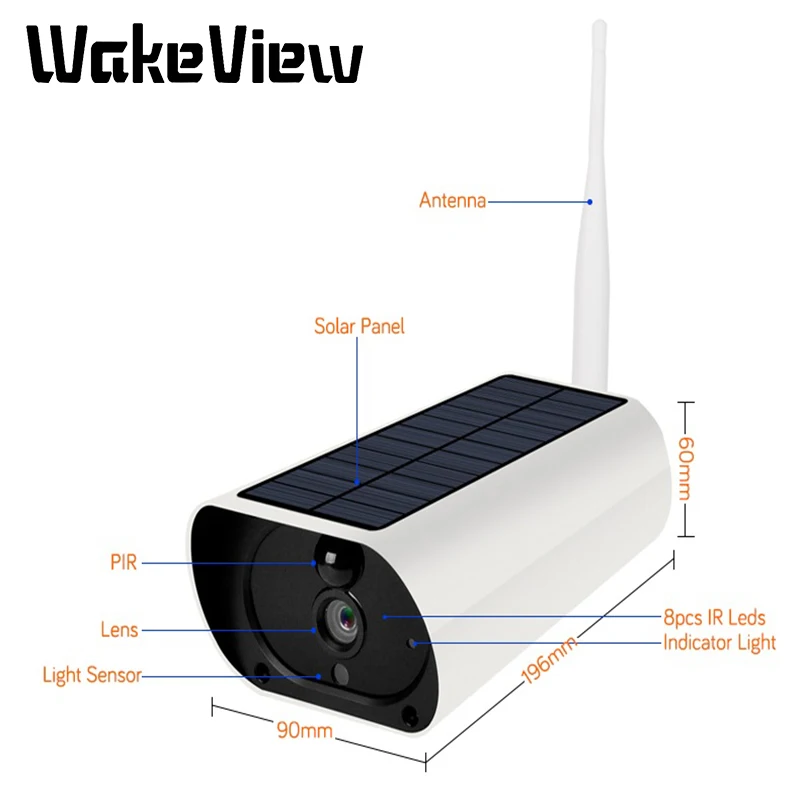 

WakeView HD 1080P 4G Solar Outdoor Camera Security Surveillance Audio Home Camera wifi Waterproof PIR Alarm Mobile APP Control
