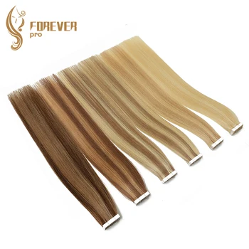 

Tape In Remy Human Hair Adhesive Extensions 20 inch Pure Real Remy Tape on Human Hair Platinum Blonde 2g/pc 40g Forever pro Hair