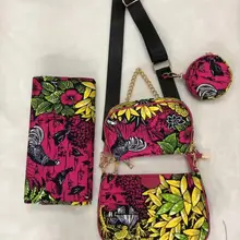 Африканская мода Гана дизайн Восковая ткань женская сумка для свадьбы африканская восковая сумка Африканский воск хлопок материал сумка набор