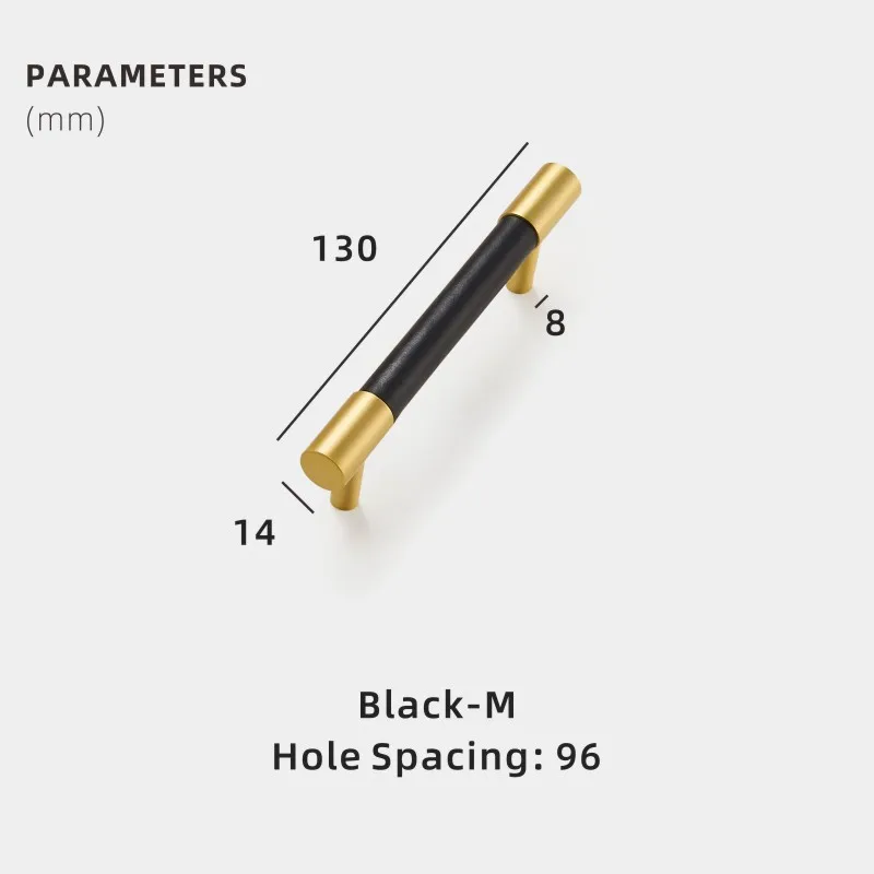 Dooroom латунные мебельные ручки натуральная кожа скандинавские простые Тянет Шкаф Комод Обувной Ящик винный бар ручка шкафа - Цвет: L3093-Black-M
