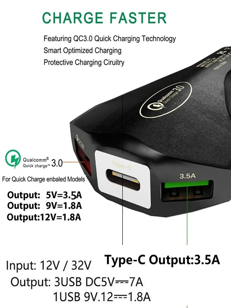 35 Вт автомобильное зарядное устройство Quick Charge 3,0 Dual USB для samsung huawei Super charge SCP QC3.0 быстрое PD usb type C автомобильное зарядное устройство для телефона