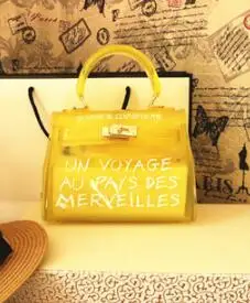 yellow small Женская модная сумка на плечо, прозрачная сумка, роскошная брендовая новая женская сумка на плечо, сумки-мессенджеры - Цвет: yellow small