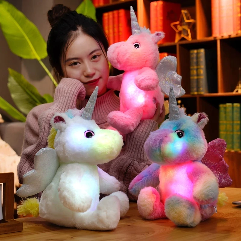 Custom Stuffed Animal Plush Toy Light up Luminous Unicorn Dolls Night  Glowing LED Unicorn Toys - China Custom Stuffed and Animal Plush Toy price