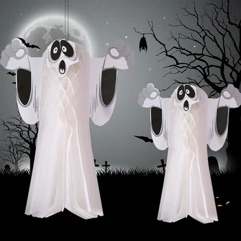 

Halloween Party Decoration Horror Ghost Paper Hangning Pendant Ornament Kids Toy April Fool Festive Ghosts Party Event Supplies