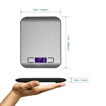 

5 kg electronic balance scales digital liquid crystal display cushion scale kitchen scales stainless steel