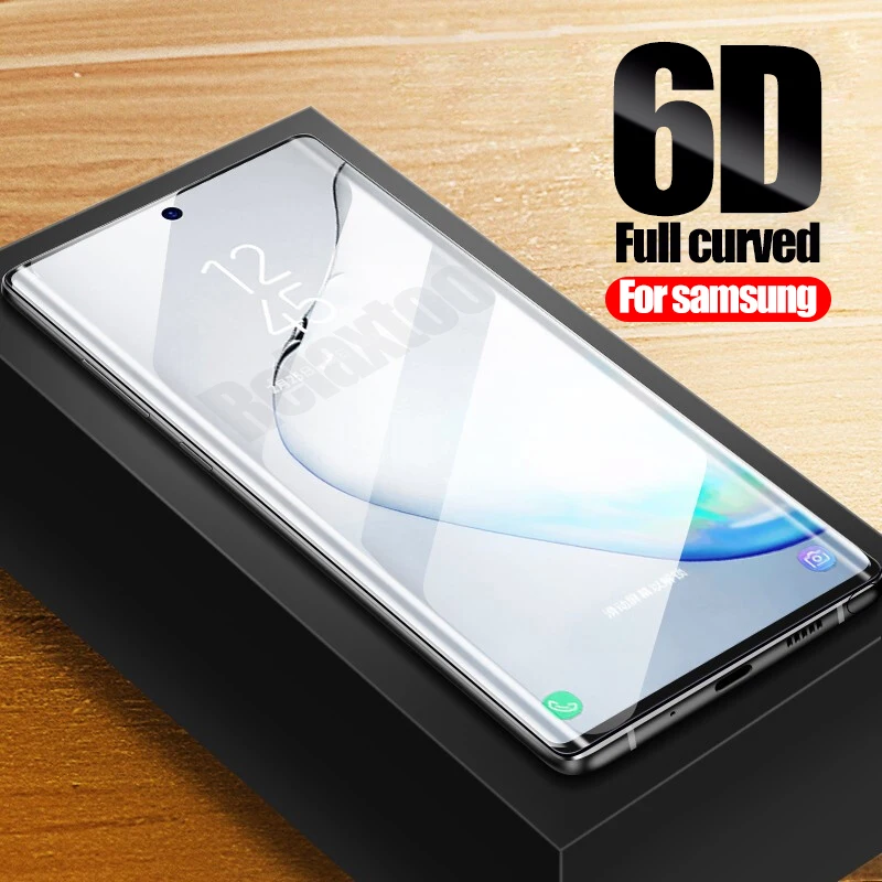 

Full Curved protective glass For samsung galaxy note 10 pro s10 s9 s8 plus S7 Edge on sumsung s 8 9 10 tempered screen protector