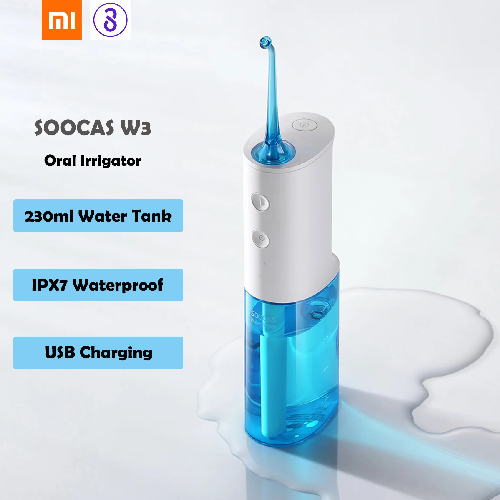 

Original Xiaomi Mijia Soocas W3 Oral Irrigator USB Rechargeable IPX7 Waterproof Xiami Dental Irrigator Tooth Cleaning