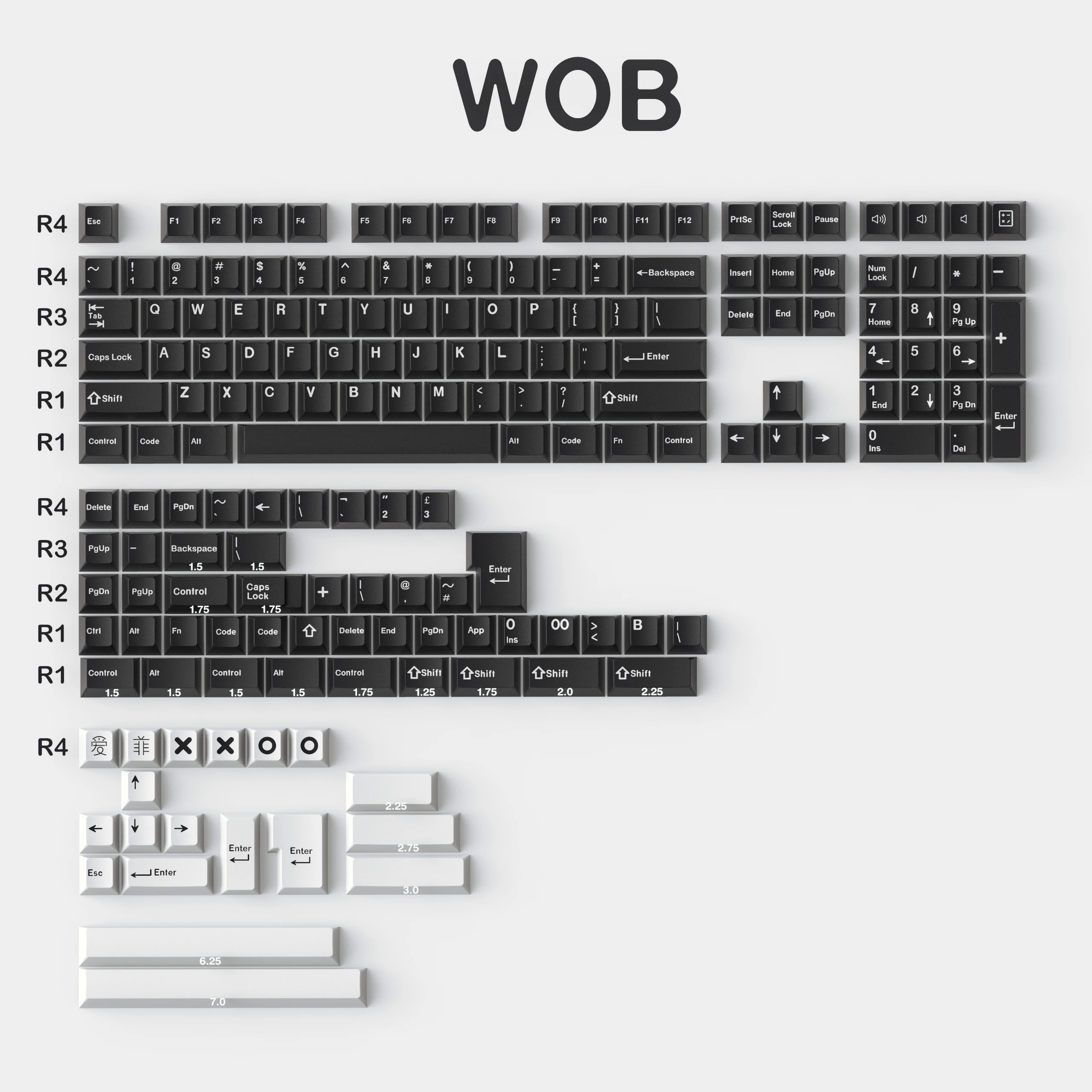 Gmk Wob Arco Keycaps Abs Duplo Tiro Keycap Cereja Perfil Chave Tampões com Iso Digite 7u Barra de Espaço para Hhkb ue Layout