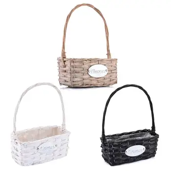 

Storage Basket Hand-woven Woven Wicker Flower Pot Gardening Decoration Garden Flower Vase Hanging Wicker Basket Bellied Baskets