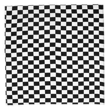 

55x55cm White Black Checkered Flag Racing Bandana Unisex Multi-Use Square Headband Motorcycle Outdoor Sports Hair Wrap Wristband