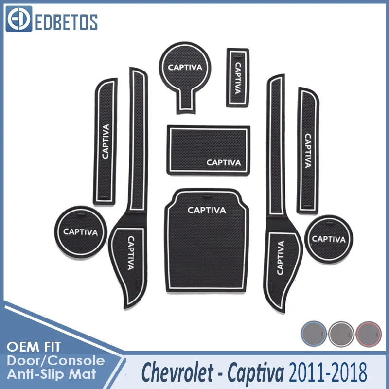 Противоскользящий коврик для Chevrolet Captiva 2011 2012 Holden Chevy аксессуары Captiva ворота слот подставка анти-грязный - Название цвета: Captiva 11-18 White