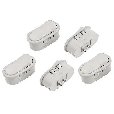 

5 Pcs AC 250V 6A/12A SPST 2 Pins 2 Positions Snap In Boat Rocker Switch