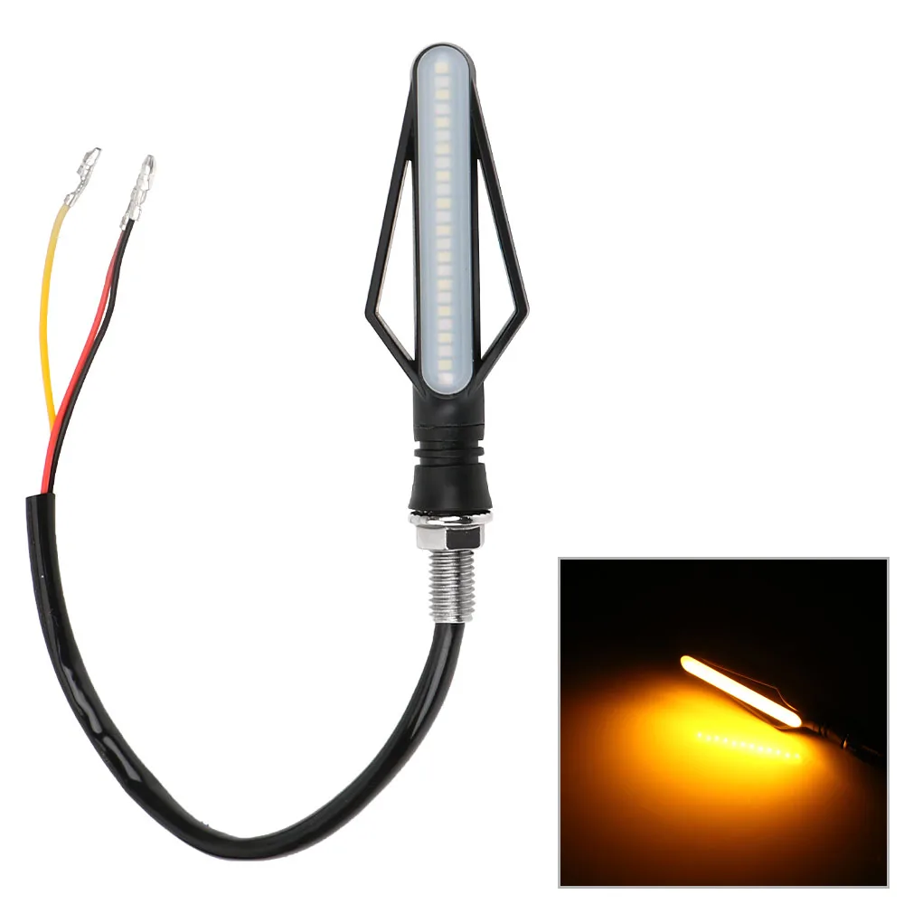 1Pc 24 LED ABS Motorcycle Turn Signal Lights Lamp Motorbike Indicator Fog Light Motor Tail Brake Streamer Flashing DC12V |