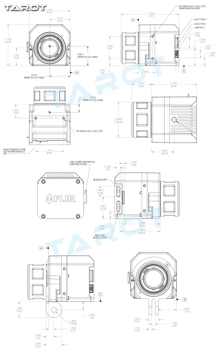 Таро-радиоуправляемая тепловизирующая камера TLFLIR-PRO640 для съемки/измерения и точности сельского хозяйства для измерения тепла и данных