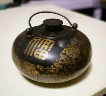 

Tibet Old Bronze Hand Carved Statue pot