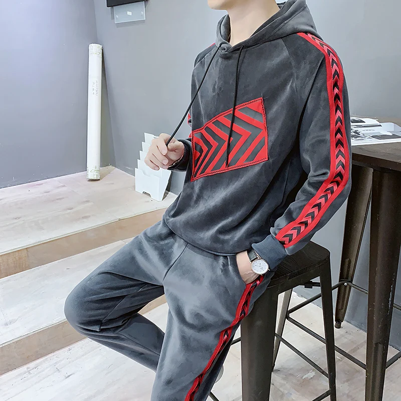 Moda Hombre,, Ropa, комплект с толстовкой, 2 предмета, топ+ штаны, Мужская черная хлопковая толстовка с капюшоном, набор для пары, тренировочный костюм, Mannen, осенняя спортивная одежда
