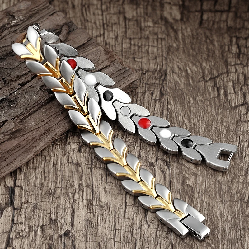Magnetic charm Luxury Bracelet For Men's Women Golden Stainless