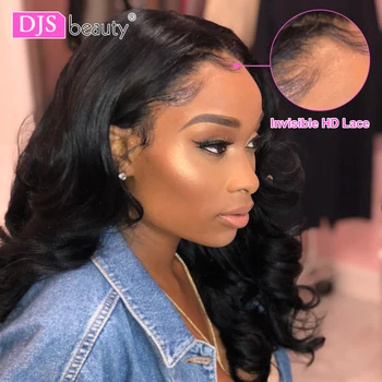 

HD Transparent Lace Human Hair Wigs With Baby Hair Body Wave Wig Transparent Lace Wigs For Women Black Brazilian Remy DJSbeauty