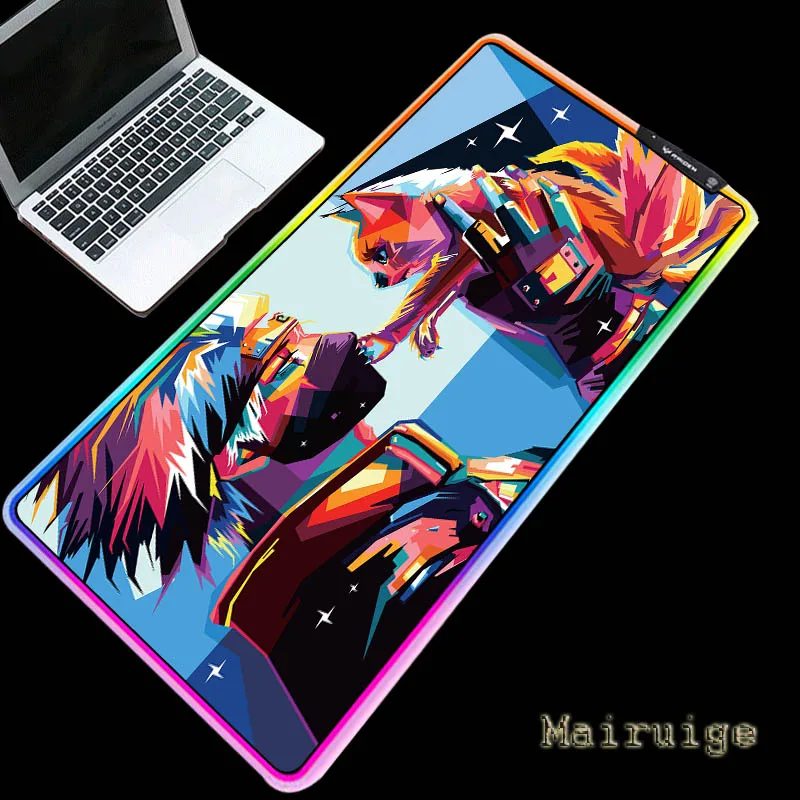 

Mairuige Ninja pattern RGB mouse pad USB LED lighting desk pad multi-size computer keyboard pad