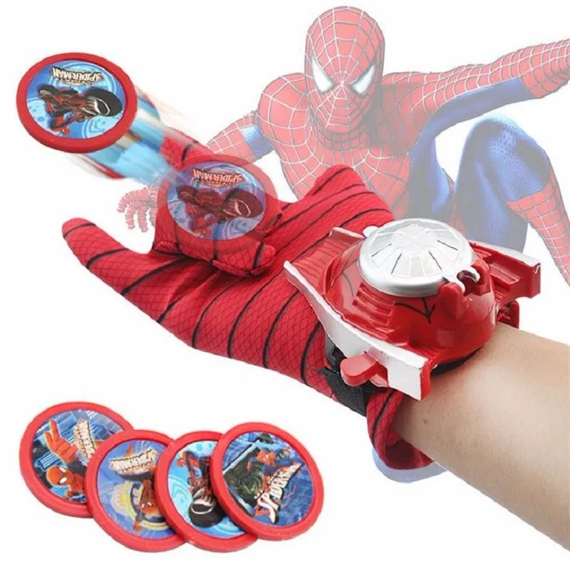 Лидер продаж, Детский карнавальный костюм Человека-паука, перчатки Человека-паука, Бэтмена, Супермена, запускательная игрушка, излучатель