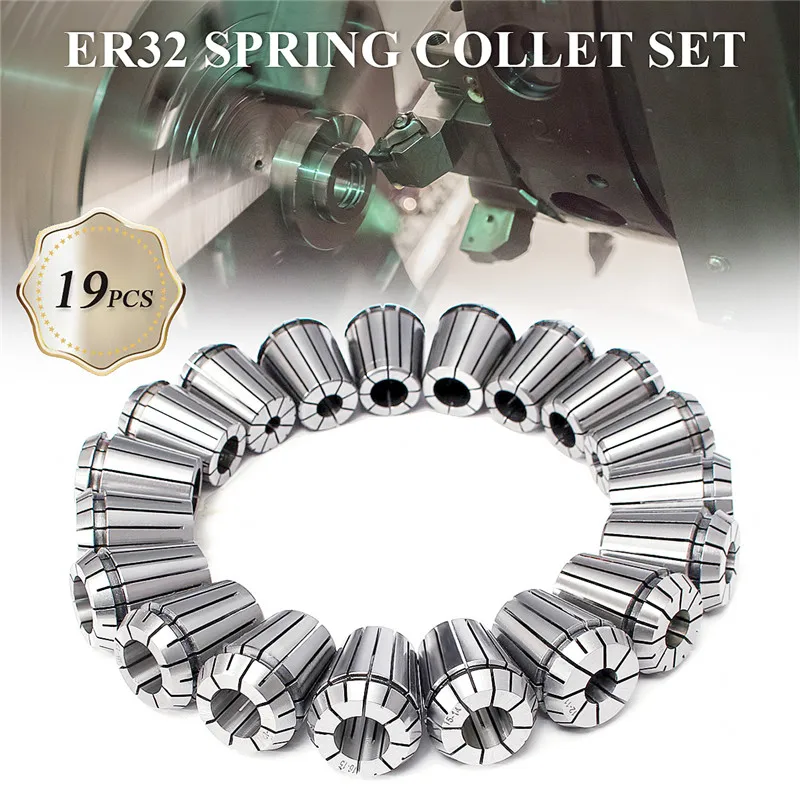 

19pcs ER32 Collet Chuck Metric Precision 2-20mm For CNC Chuck Milling Engraving Tools Machine Tools Accessories Milling Cutter
