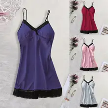 Женская сексуальная пижама атласная пижама женская ночная рубашка женское белье, сексуальная ночная сорочка с нагрудники Сексуальное белье bielizna nocna