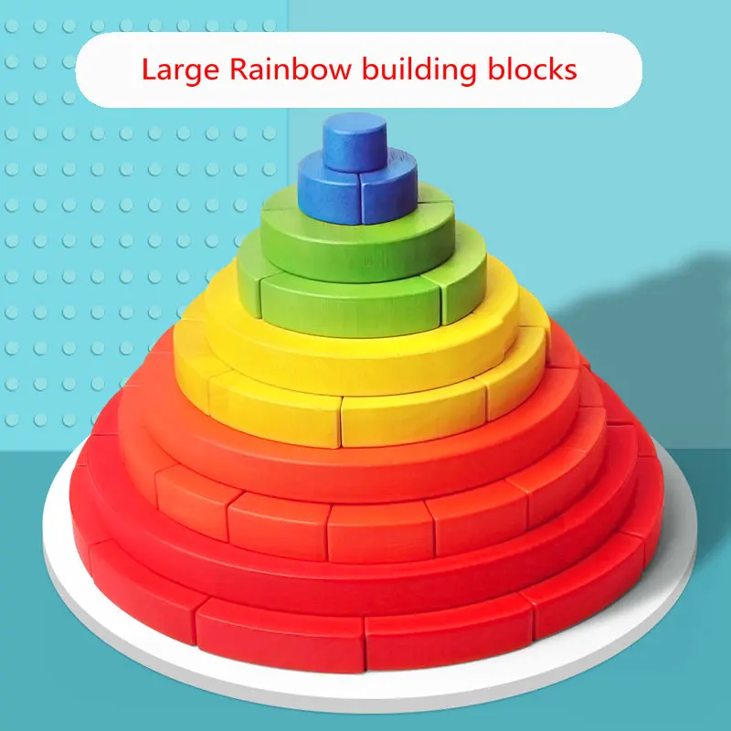 Большие строительные блоки радужной радуги Детские деревянные игрушки товары