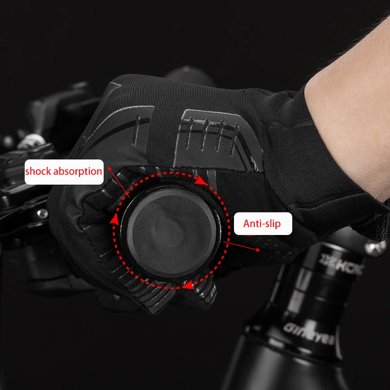 ROCKBROS велосипедные перчатки SBR амортизирующие противоскользящие велосипедные перчатки ветрозащитные теплые дышащие мужские и женские перчатки для горного велосипеда