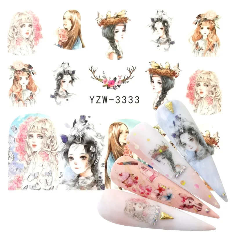 2022 New Arrival 1 PC Nail Art Flower Fairy Water Design Tattoos Sticker Decals for Beauty Manicure Tools | Красота и здоровье