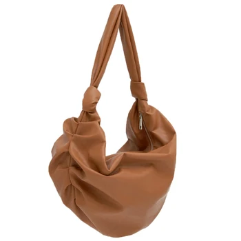 

Knot Ring Pleated Cloud Shoulder Bag Women Designer Soft PU Leather Hobos Handbag Female Large Capacity Tote Clutch Bag Fashion