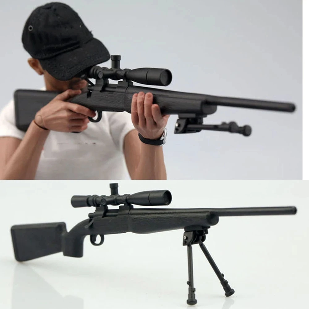 1:6 Scale Weapon Toy Uncoated Black M40 Sniper Rifle Model  For 12" Figure Doll 