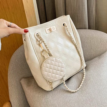 

NEW Korean Design Fashion Diamond Bucket Bag & Elegant Shoulder Bag Hand Bag Messenger Bag Width 21cm Height 24cm Thickness 11cm