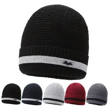 Bonnet tricoté pour hommes, Protection des oreilles, chaud, en velours, épais, marque tendance, en laine, pour amoureux de l'hiver, nouvelle collection