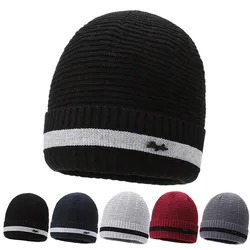 New Knitted Winter Head Hood Ear Protection Warm Men's Hat Plus Velvet Thick Fashion Trendy Brand Woolen Hats Lovers Winter Cap