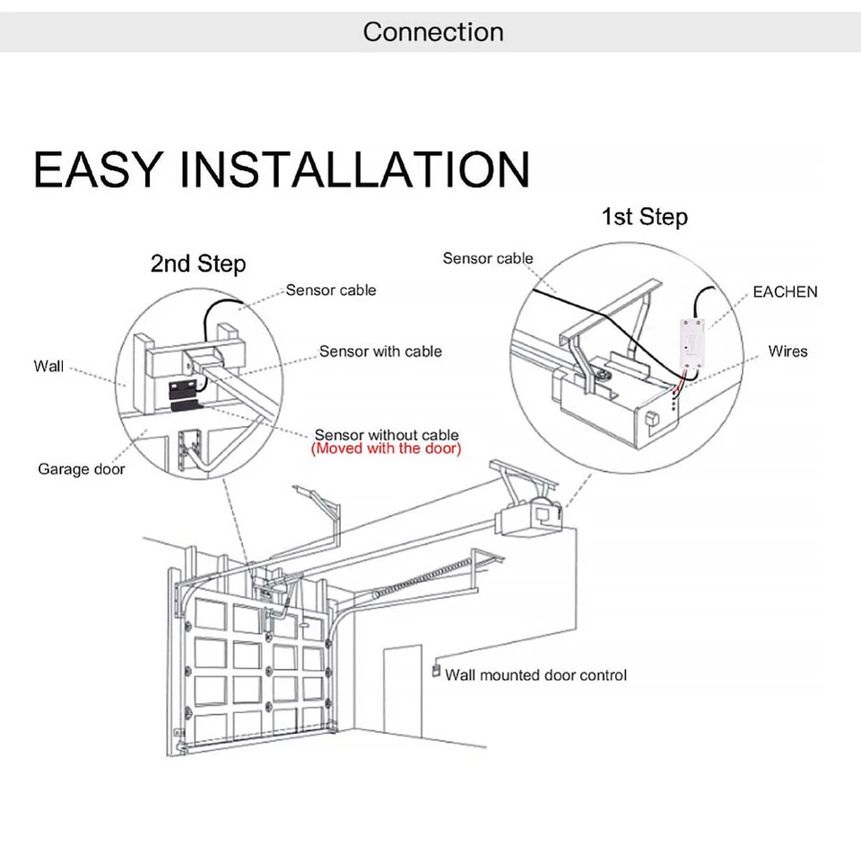 Wifi Smart Garage Door Opener Controller Lift Switch Mobile Phone App Remote Control Timer Switch Works Withalexa Google Home