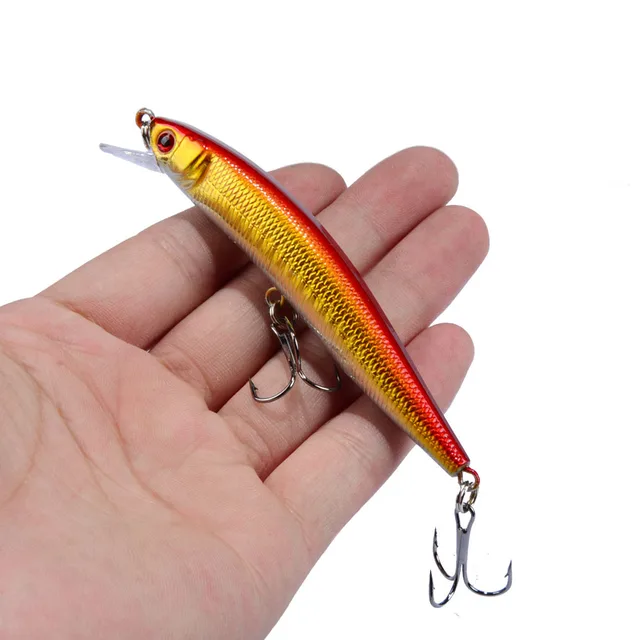 1PCS Minnow Fishing Lure 95mm 8g Floating Hard Bait Wobbler Jig Bait Crankbait Carp Striped bass Pesca Fishing tackle SwimBait NO2