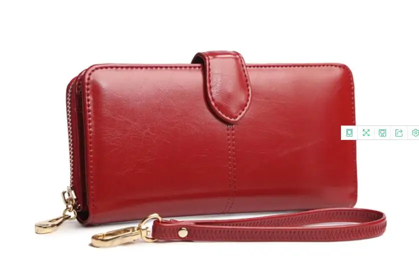Бургундия New women's wallet long zipper wallet large capacity women's wallet credit card storage - Цвет: Бургундия