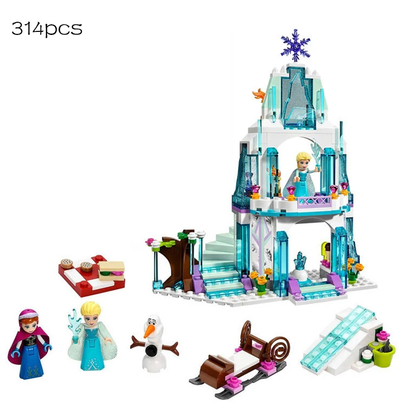 

Princess Snow Queen Elsa Ice Castle Princess Anna Snow Figures Disney FrozenBlocks Toy Friends City Bricks ToysForChildrenfriend