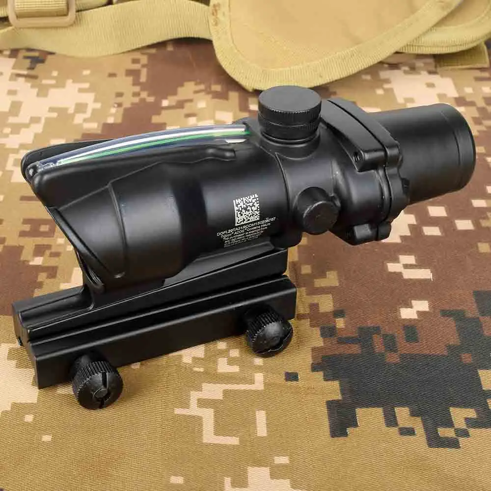 Hunting 4X32 ACOG Real Fiber Scope BDC Chevron Horseshoe Reticle Tactical Optical Sights for cal.223.308