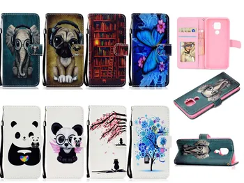 

For Iphone 11 XR XS MAX X 10 8 7 Plus 6 Mate 30 Pro Lite Dog Butterfly Panda Leather Wallet Case Flip Cover ID Card Pouch 60PCS