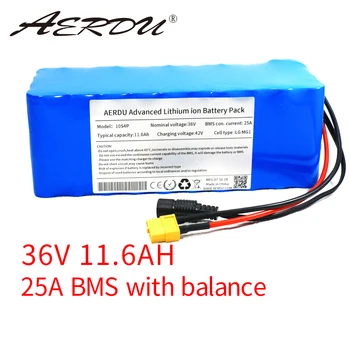 

AERDU 36V 11.6Ah 10s4p lithium battery pack for LG MG1 250w-750w ebike electric car bicycle motor scooter