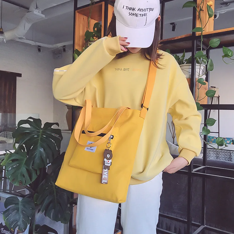 

Winter New Style Fashion Canvas Bag Korean-style Shoulder Students Printed Tote Bag