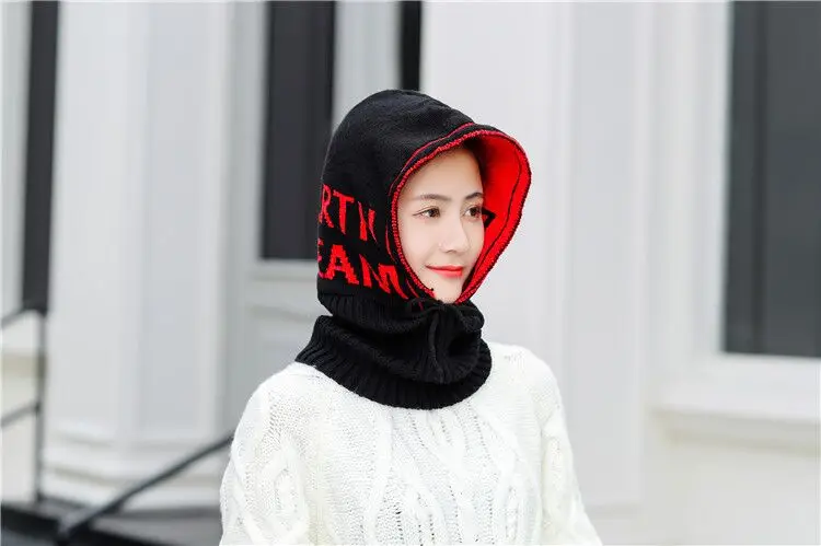 Новые зимние трикотажные изделия Skullies Beanies женские шапки с рисунком для женщин и мужчин Мешковатые теплые утолщенные модные цельные шапки
