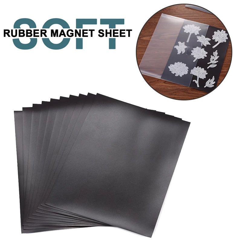 10PCS/set 7x5inch Rubber Magnet Sheet&Plastic Storage Bag Organize Metal Cutting Dies DIY Scrapbooking Crafts 2020
