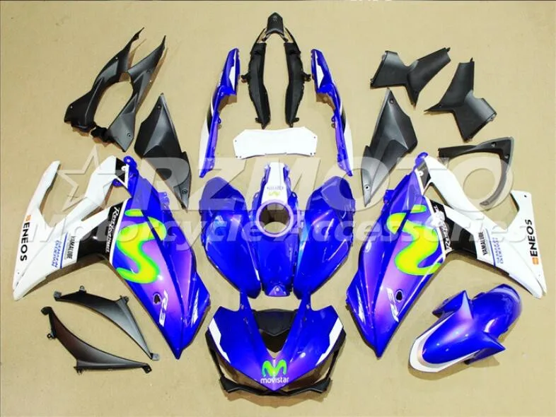 4 подарки ABS литьевая форма мотоцикл Обтекатели подходит для YAMAHA R3 R25- 15-19 Кузов Набор на заказ синий белый - Цвет: blue white