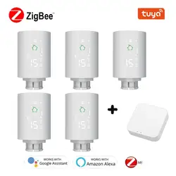Contrôleur de température de radiateur thermostatique Programmable, Tuya Smart ZigBee, actionneur TRV, pour Alexa Google Home 